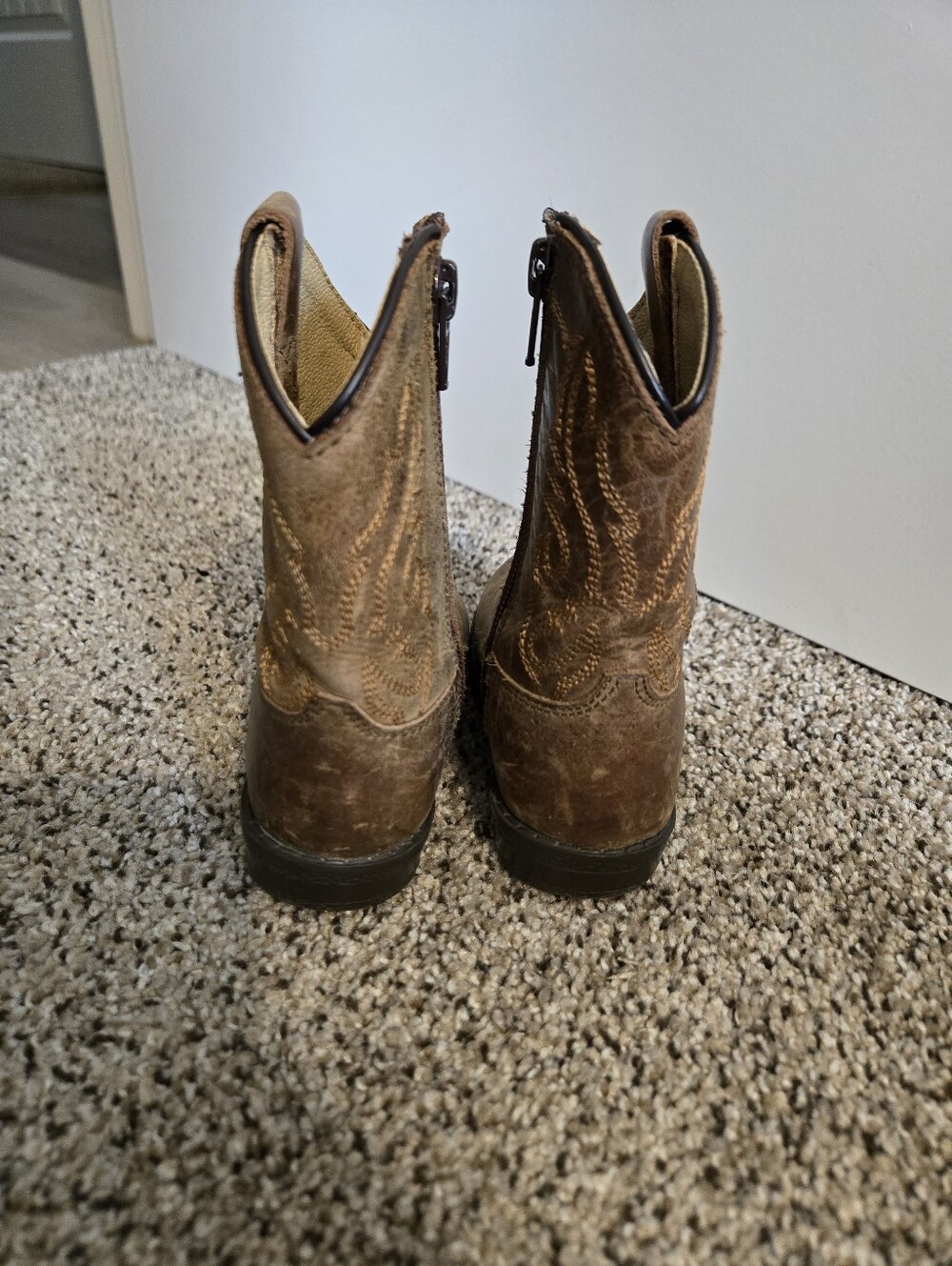 Smoky Tan Brown Kids Western Cowboy Boots - Picture 4 of 6